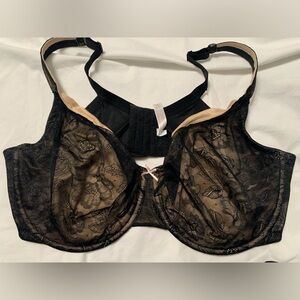 Unlined full coverage bra with lace